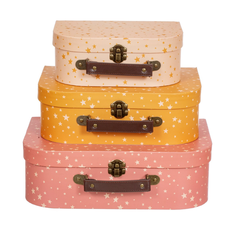 Sass & Belle, storage boxes suitcase little stars, set of 3 