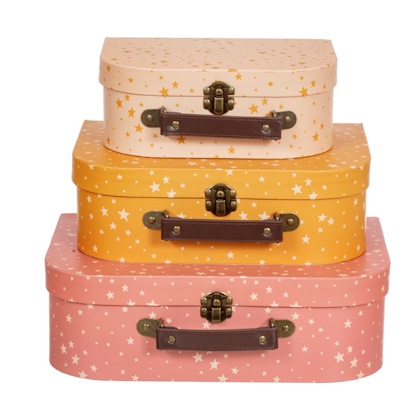 Sass & Belle, storage boxes suitcase little stars, set of 3