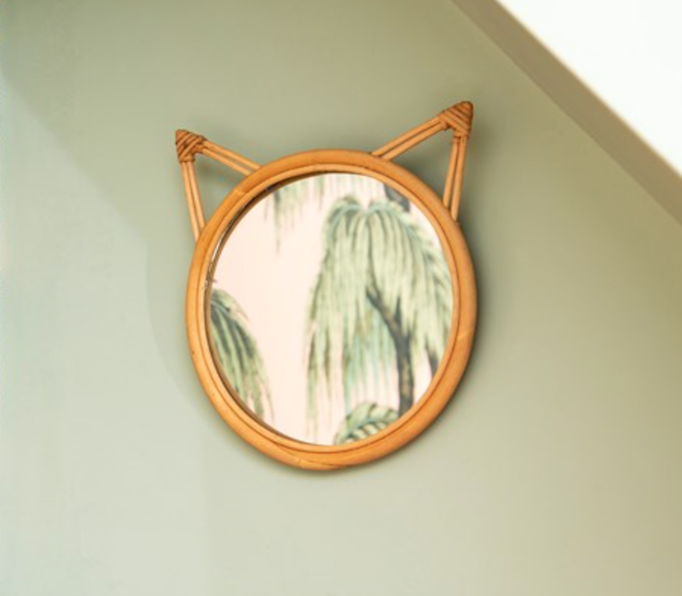 Sass & Belle, mirror of rattan cat 