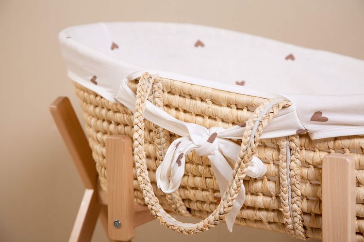 Childhome, Moses basket with mattress and cover- HEARTS 