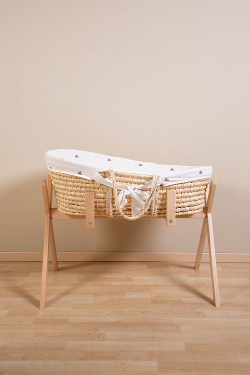 Childhome, Moses basket with mattress and cover- HEARTS 