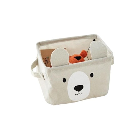 Small storage basket grey bear