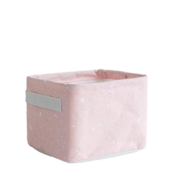 Small pink storage basket, dots 