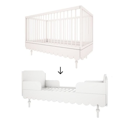 Woodluck, 2 in 1, white crib and junior bed Babushka