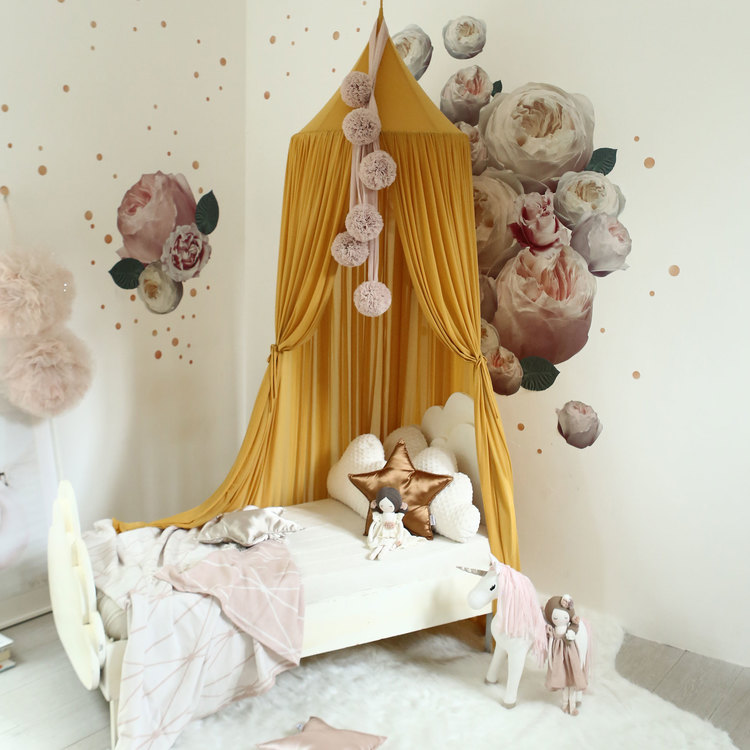 Spinkie Baby, Sheer Bed canopy, Mustard Yellow 