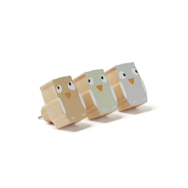 Kids Concept, 3-pack hooks owl - Babylove.se