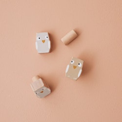 Kids Concept, 3-pack krokar uggla