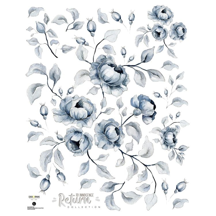 Dekornik, Wall Stickers blue roses Dekornik, Wall Stickers blue roses