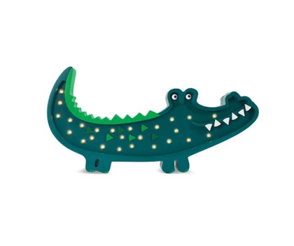 Little Lights, Night light for children's room, Crocodile dark green