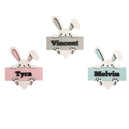 Personalized name tag rabbit