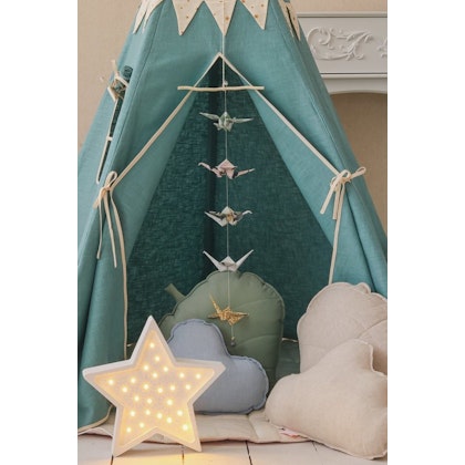 Moi Mili, gold star tipi tent with pennant