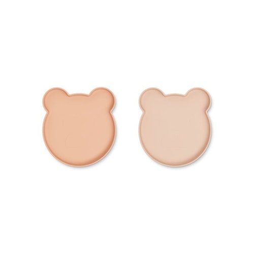 Liewood, Marty silicone plate 2-pack, Mr bear rose mix