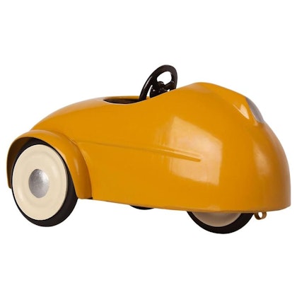 Maileg, mus med gul bil & garage