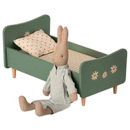 Maileg, wooden bed, mint blue