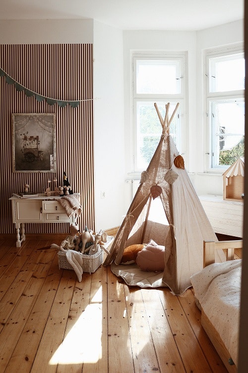 Moi Mili, tipi tent in linen natural linen