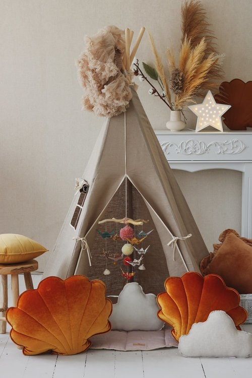 Moi Mili, tipi tent in linen natural linen