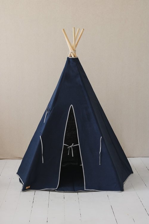 Moi Mili, tipi tent in linen navy blue 