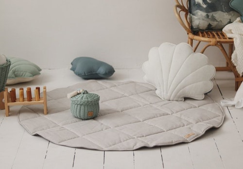 Moi Mili, linen play mat, pigeon grey
