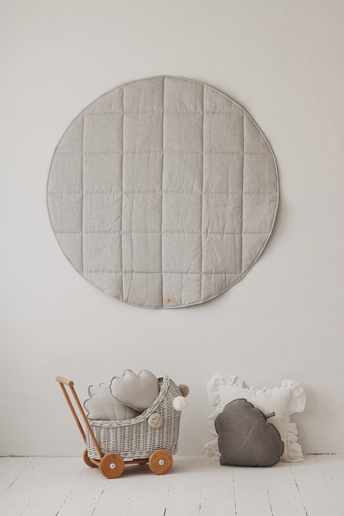Moi Mili, linen play mat, pigeon grey