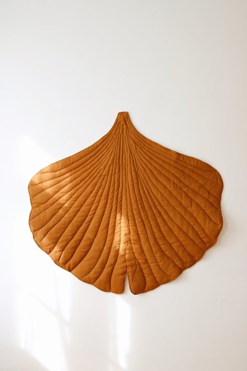 Moi Mili, linen play mat ginkgo, caramel