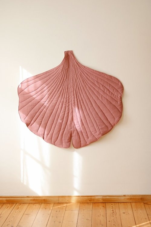 Moi Mili, linen play mat ginkgo, dirty pink