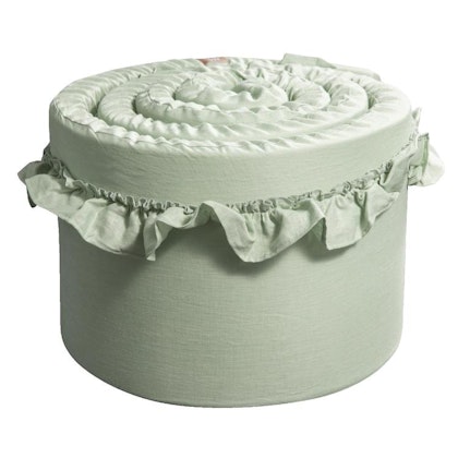 Ng Baby, Thick sage green bed bumper with flounce