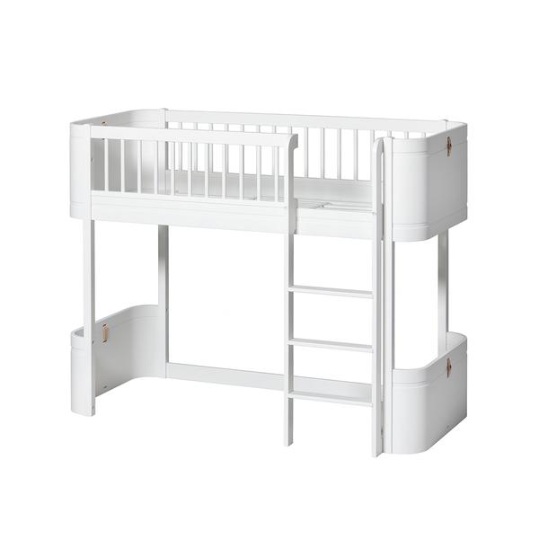 Oliver Furniture, loftsäng Mini+, vit Vit loftsäng till barnrummet