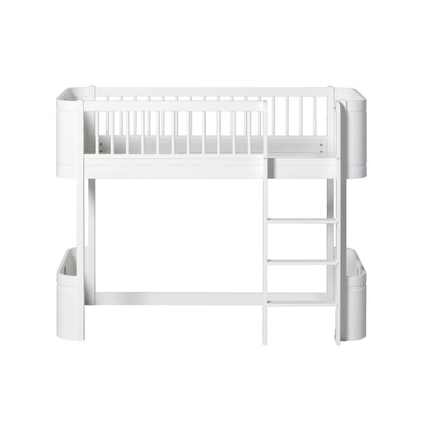Oliver Furniture, loftsäng Mini+, vit Vit loftsäng till barnrummet