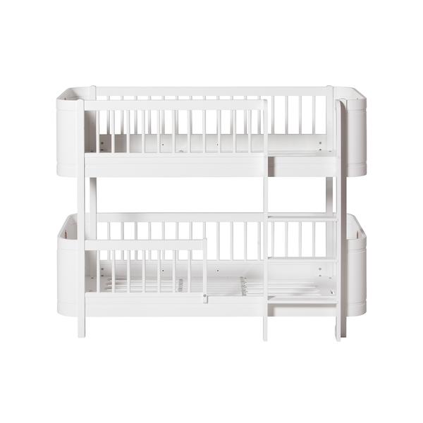 Oliver Furniture, våningssäng Mini+, vit Vit loftsäng med stödbräda till barnrummet