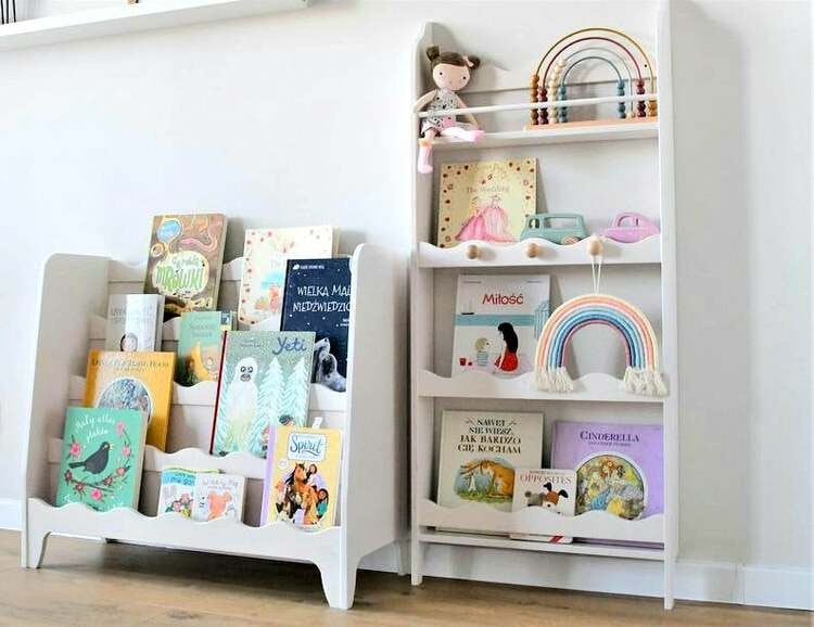 White floor book shelf for the children's room 