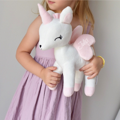 Stuffed unicorn with name