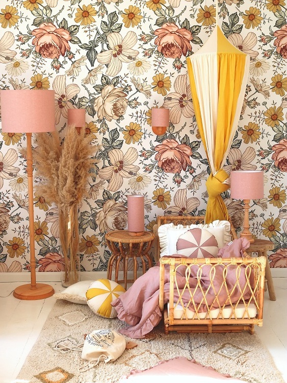 Lamps&Company, Wall lamp pink linen 