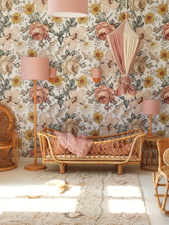 Lamps&Company, Floor lamp pink linen 