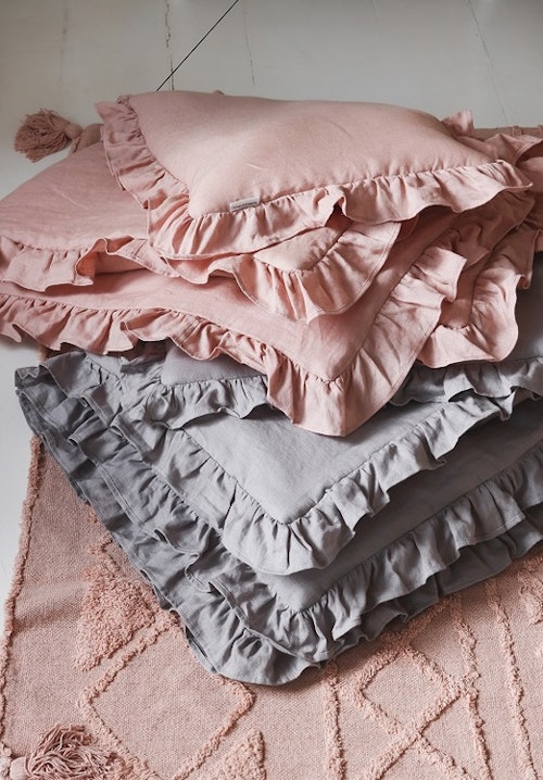 Lamps&Company, Pink linen bed set 100x135 cm with filling, cot