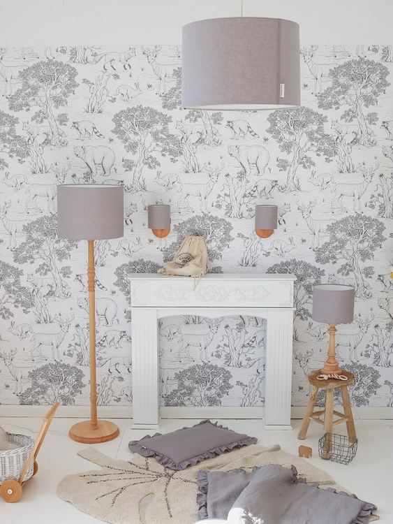 Lamps&Company, Table lamp for the children's room, grey linen 
