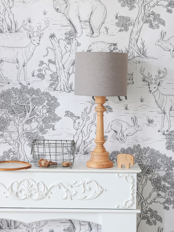 Lamps&Company, Table lamp for the children's room, grey linen 