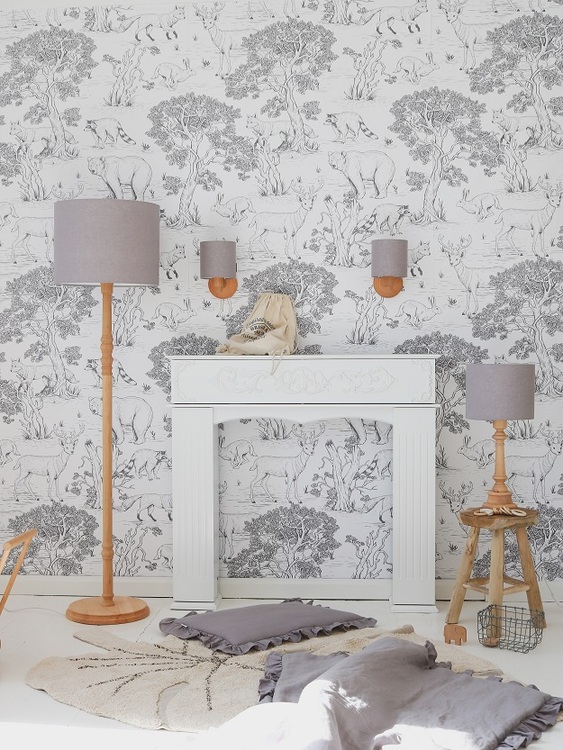 Lamps&Company, Wall lamp grey linen 