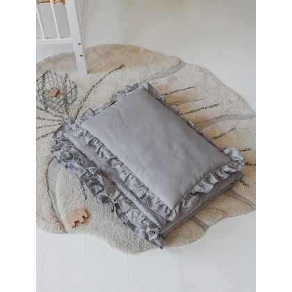 Lamps&Company, Grey linen bed set 100x135 cm with filling, cot