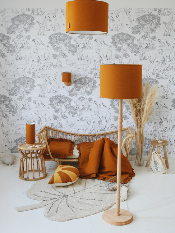 Lamps&Company, Mustard linen ceiling lamp for the children's room 