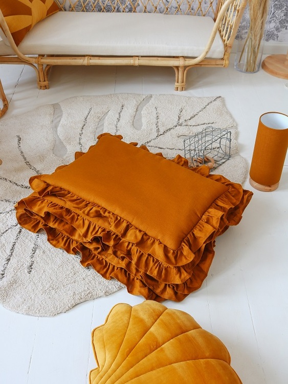 Lamps&Company, Mustard linne bäddset 100x135 cm med fyllning, spjälsäng 