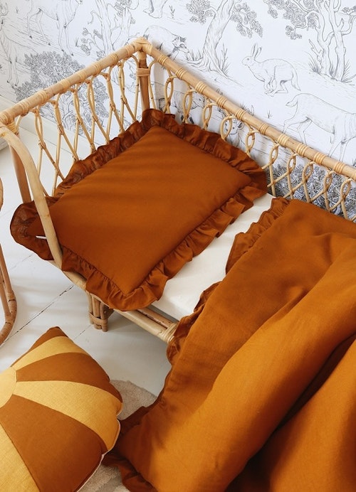 Lamps&Company, Mustard linen bed set 100x135 cm with filling, cot