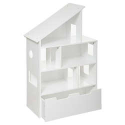 Bookcase with storage box, white house