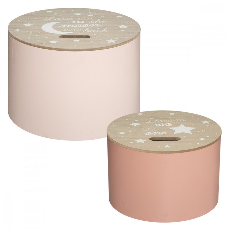 Pink storage table for the children's room, 2-pack 