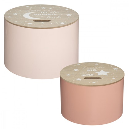 Pink storage table for the children's room, 2-pack