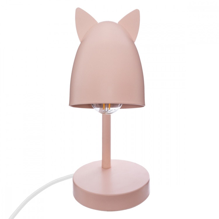 Bordslampa med öron till barnrummet, rosa 