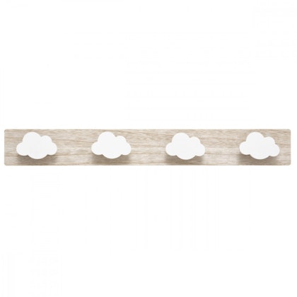 Hanger hook board white clouds wood