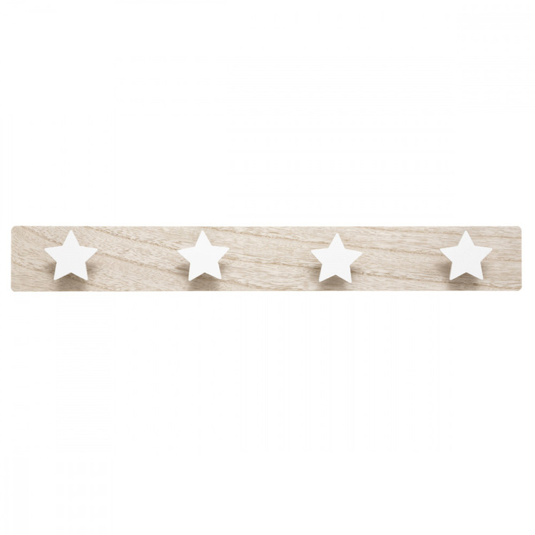 Hanger hook board white stars wood 