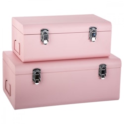 Rosa koffertförvaring, 2-pack