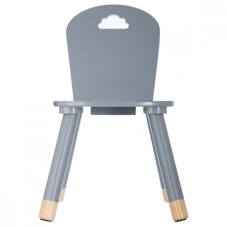 Grey wooden chair for the children's room 