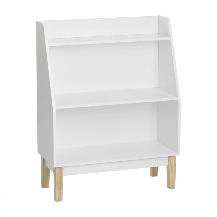 White wooden bookshelf for the children's room 